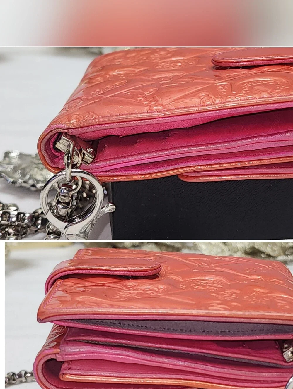 Authentic Chanel Embossed Leather Wallet With COA